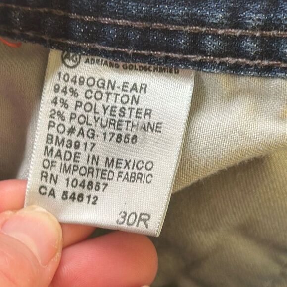 Adriano Goldschmied AG The Protege Straight Leg Mens Blue Jeans size W30 - Picture 10 of 11